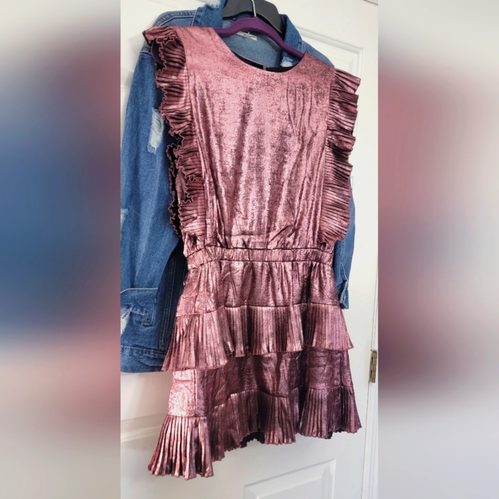 Dusty pink mettalic shimmery dress size L